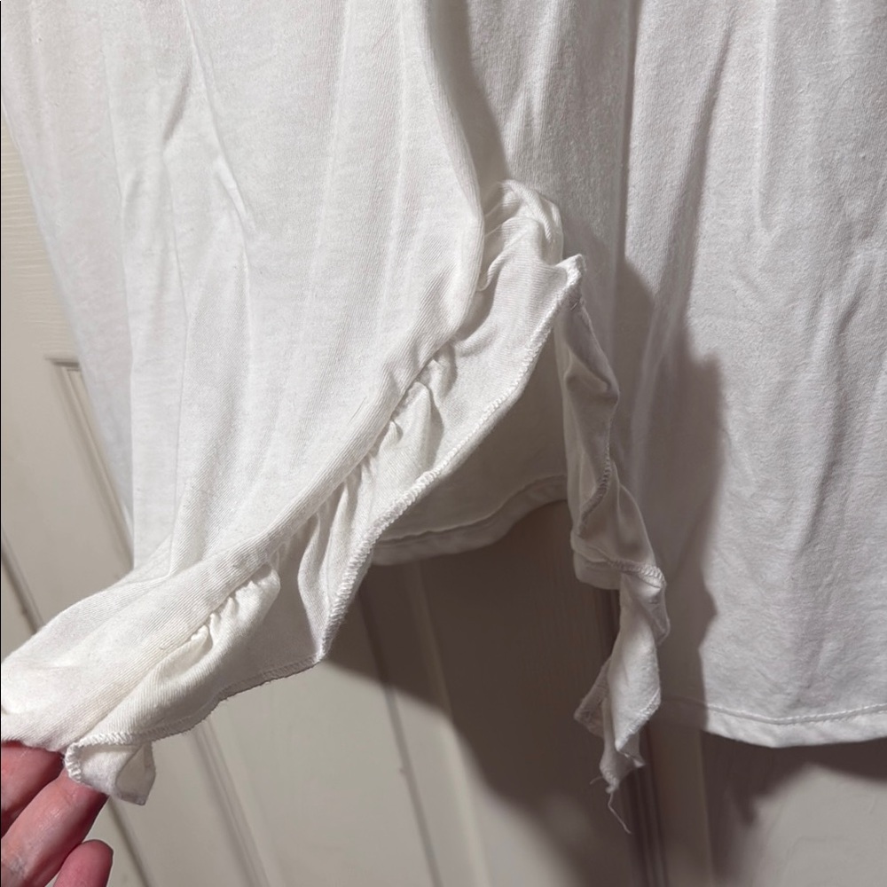 White Ruffle Sleeve Top - Picture 4 of 4
